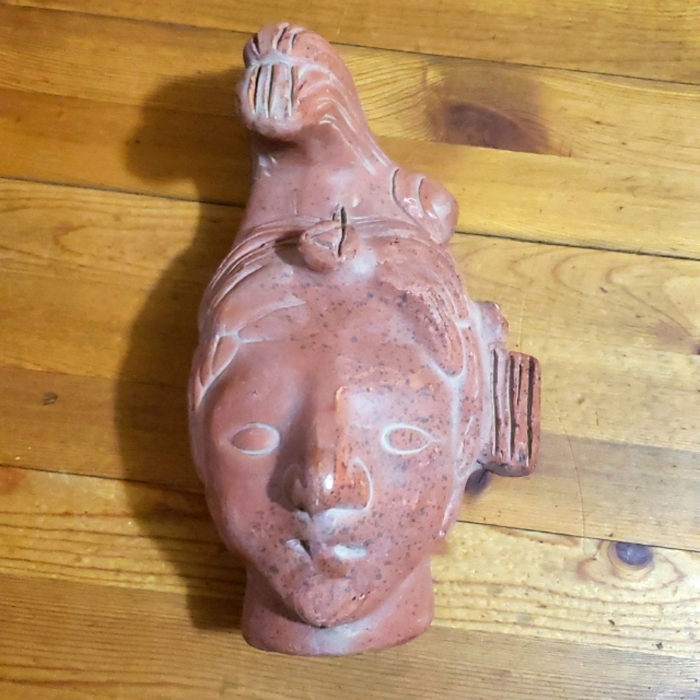 MAYAN KING PACAL 8" OR PAKAL KING OF PALENQUE Terracotta Mexico
